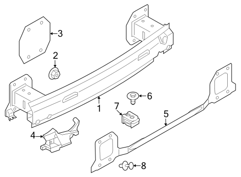 2022 BMW iX Adapter For Support Rear Diagram for 51129491445