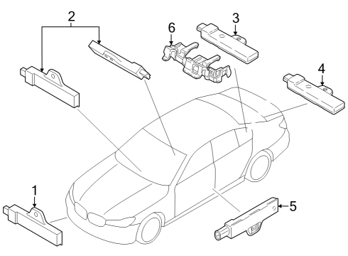 2023 BMW 740i HOLDER ANTENNA DOOR SILL Diagram for 65205A1D604