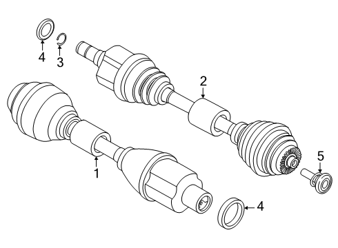 2025 BMW 228 xDrive Gran Coupe Output Shaft Right Diagram for 31605A44AC0