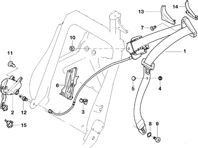 2006 BMW 330Ci Seat Belt - 52108201028