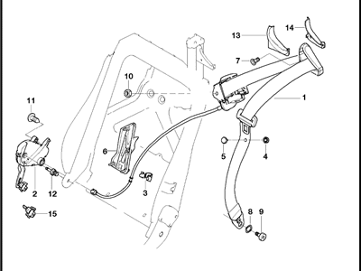 BMW 72117895194 Front Upper Right Seat Belt