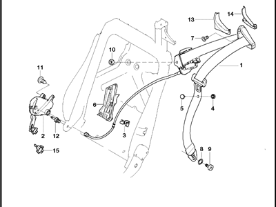 BMW 72117895189 Front Left Upper Seat Belt