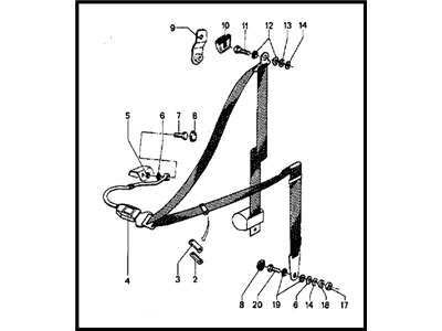 1971 BMW 1602 Seat Belt - 72111832491