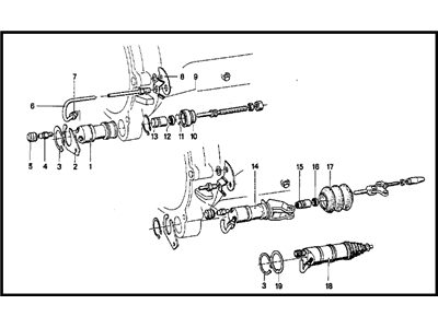 1969 BMW 2000 Clutch Slave Repair Kit - 21521103198