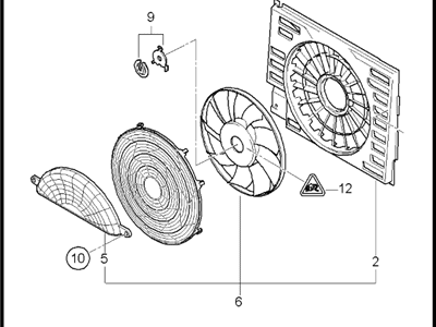 BMW 740i Radiator fan - 64546919053