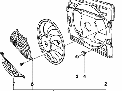 2003 BMW 525i Fan Blade - 64546921395