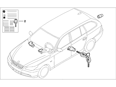 2007 BMW 530xi Door Lock Cylinder - 51210033399