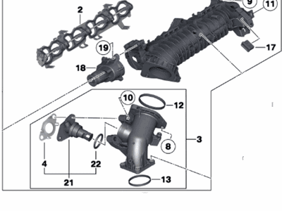 BMW 11618514771 Intake Manifold With Flap Control