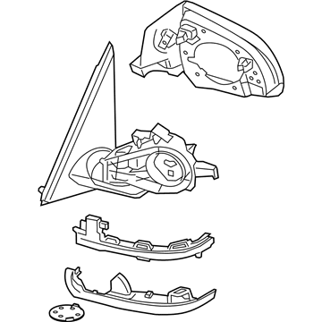 BMW 51167395229 Exterior Mirror Without Glass, Heated, Left
