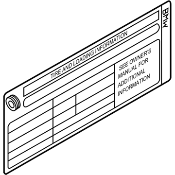 BMW 71246781271 Label "Tire Pressure"