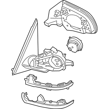 BMW 51167477928 OUTSIDE MIRROR W/OUT GLASS H
