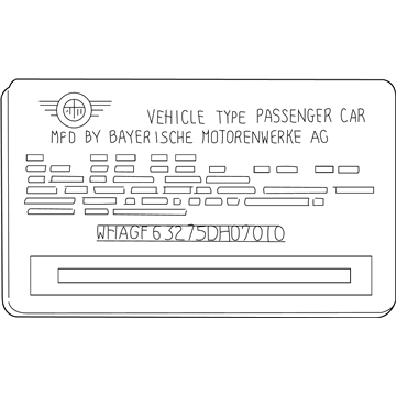 BMW 71212122615 Label "Outer Paint"